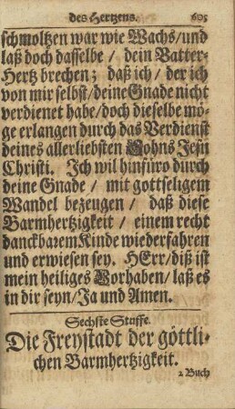 Sechste Stuffe. Die Freystadt der göttlichen Barmhertzigkeit.
