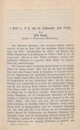 177-228 1 Petri 3,177 ff. und die Höllenfahrt Jesu Christi