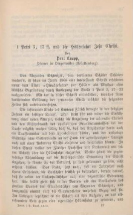 177-228 1 Petri 3,177 ff. und die Höllenfahrt Jesu Christi