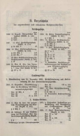 B. Verzeichnis der angewendeten und erläuterten Rechtsvorschriften