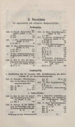 B. Verzeichnis der angewendeten und erläuterten Rechtsvorschriften