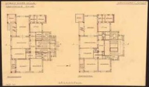 Umbau eines Landhauses Monatskonkurrenz Februar 1933: Grundriss Erdgeschoss, Obergeschoss 1:100; Maßstabsleiste