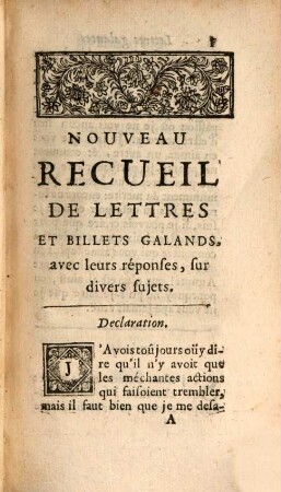 Nouveau Recueil de Lettres et Billets galands