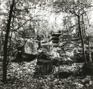 Reuthen (Kreis Spremberg). Kirchruine (15. Jh.), diverse Ruinenteile