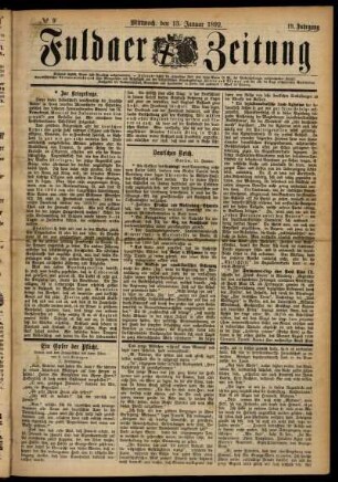 Ausgabe vom Mittwoch, den 13. Januar 1892.