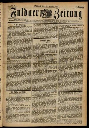 Ausgabe vom Mittwoch, den 13. Januar 1892.
