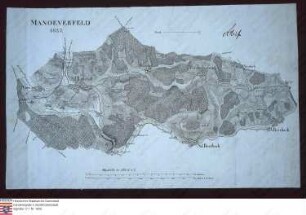 Manöverkarte des vorderen Odenwaldes von Traisa (N) bis Ober-Beerbach (S)