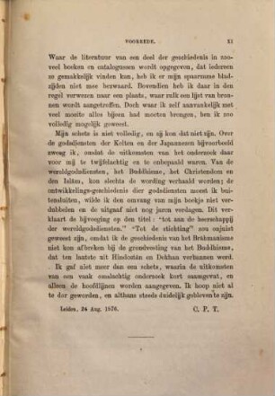 Geschiedenis van den Godsdienst, tot aan de heerschappij der wereldgodsdiensten, geschetst door Dr C. P. Tiele
