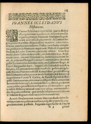 Ioannes Scleidanus Historicus.