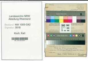 Entnazifizierung Karl Koch , geb. 29.09.1907 (Angestellter)