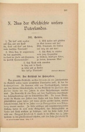 N. Aus der Geschichte unsers Vaterlandes.