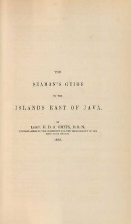 The seaman's guide to the islands east of Java