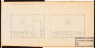 Reichsluftfahrtministerium, Berlin Baubüro im Baugelände: Wohlfahrtsraum: Wandabwicklung, Ansichten 1:20