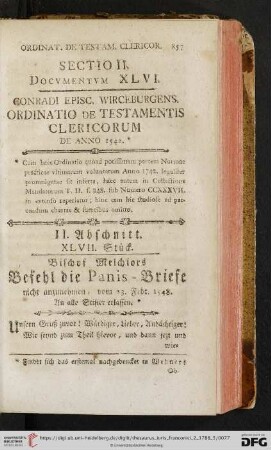 Sectio II, Docvmentvm XLVI