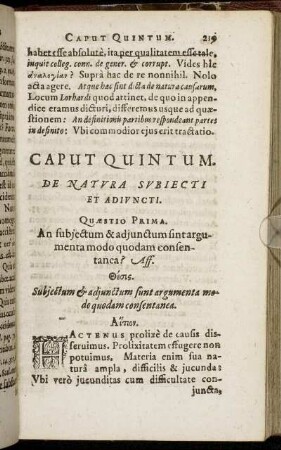 Caput Quintum. De Natura Suriecti Et Adiuncti