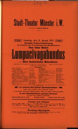 Der böse Geist Lumpacivagabundus oder Das liederliche Kleeblatt