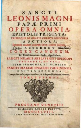 Opera omnia, 1