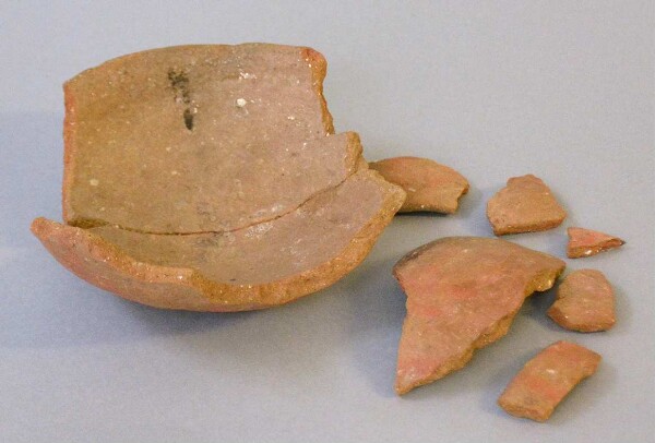 Fragments of a clay bowl