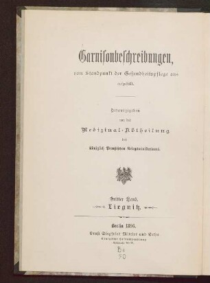 Beschreibung der Garnison Liegnitz