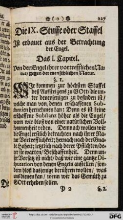 Die IX. Stuffe oder Staffel ist erbauet aus der Betrachtung der Engel