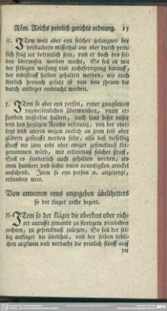 Von annemen eyns angegeben übelthetters so der klager recht begert