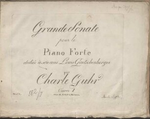 Grande sonate pour le pianoforte : oeuvre 1