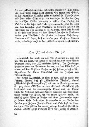 Der "Wandsbeker Bothe"