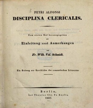 Petri Alfonsi Disciplina clericalis