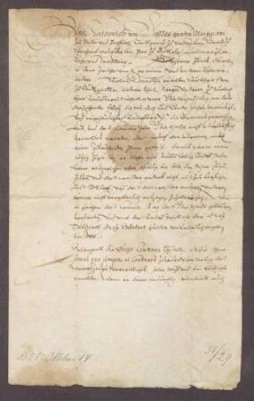 Markgraf Friedrich V. von Baden-Durlach trifft nachträgliche Bestimmungen zu obigem Kaufvertrag von 1625 Juni 13