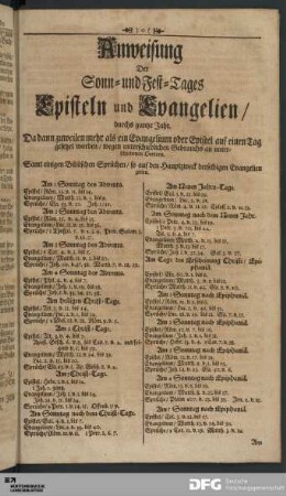 Anweisung Der Sonn- und Fest-Tages Episteln und Evangelien [...].
