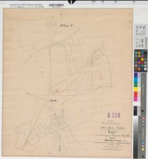 Bilme (Ense), Hudebefreiung von Grundstücken des Heinrich Giese, Kopie der Katasterkarte