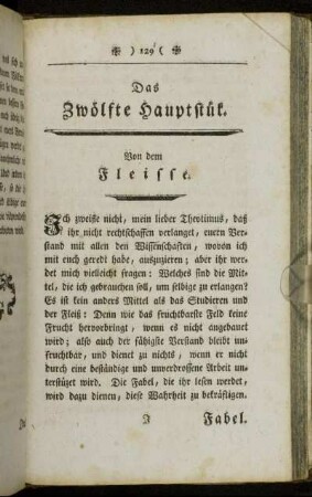 Das Zwölfte Hauptstük. Von dem Fleisse.