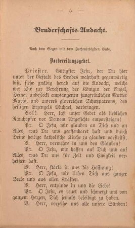 Bruderschafts-Andacht.