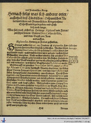 Hernach folgt was sich anderer orter…