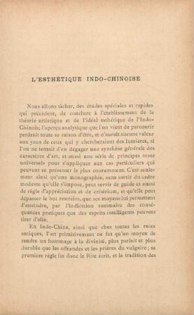 L'esthétique indo-chinois