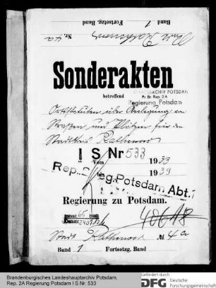 Ortsstatuten über die Anlegung von Straßen und Plätzen in Rathenow