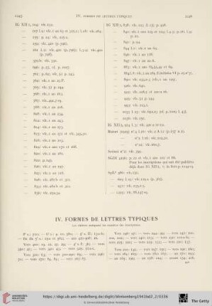 IV. Formes de lettres typiques