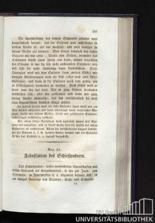 Nro. 23. Fabrikation des Schießpulvers.