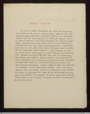 [Tage und Taten] - [Handschrift] - Über Kraft - StGA-George I,1710 : [SW XVII: keine Sigle]; [SW XVII, S. 70/125-126]