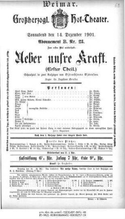 Ueber unsre Kraft (Erster Theil.)