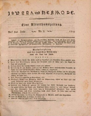 Idunna und Hermode : e. Alterthums-Zeitung auf d. Jahr ..., 3/4. 1814/15 (1815)