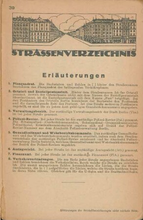 Strassenverzeichnis