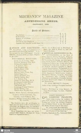 Advertising Sheet. January, 1836