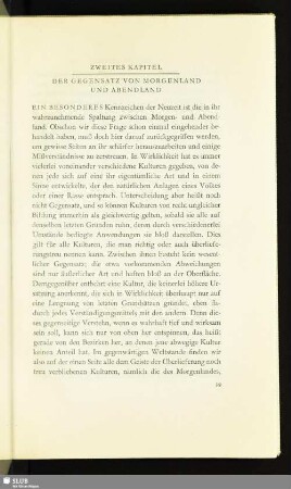 Zweites Kapitel: Der Gegensatz Von Morgenland Und Abendland