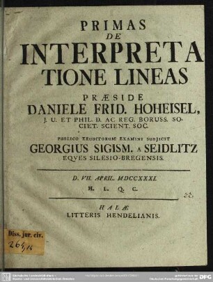 Primas De Interpretatione Lineas