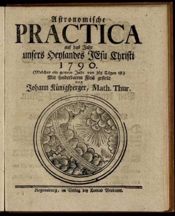 1790: Astronomische Practica auf das Jahr unsers Heylandes Jesu Christi 1790