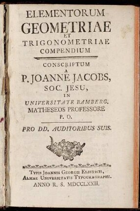 Elementorum Geometriae Et Trigonometriae Compendium