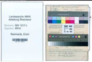 Entnazifizierung Erich Reinhards , geb. 31.07.1907 (Schneider)