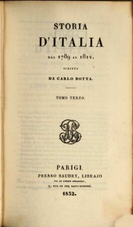 Storia d'Italia dal 1789 al 1814, 3