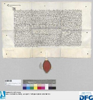 Heinrich, Abt von St. Egidien in Nürnberg, stellt ein Vidimus aus von der Urkunde des Kaisers Sigismund (Münzprivileg) d.d. 31. Mai 1433 (mit Insert der Urkunde d.d. 1432 Sept. 9).